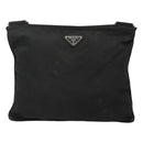 PRADA Shoulder Bag Nylon Black Silver Auth 116863-13