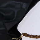 GUCCI Bamboo Shoulder Bag Leather 2way Black Gold 001 1781 1577 Auth 116886-6