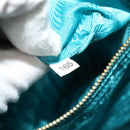 PRADA Hand Bag Nylon Leather 2way Turquoise Blue Gold Auth 116888-23