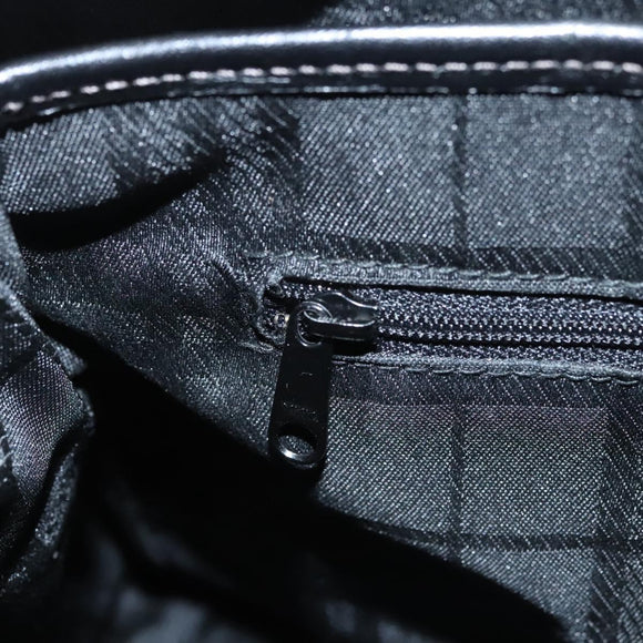 Burberrys Nova Check Hand Bag Canvas Beige Gold Auth 116935