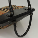 Burberrys Nova Check Hand Bag Canvas Beige Gold Auth 116935-6