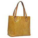 LOUIS VUITTON Monogram Vernis Houston Hand Bag Beige M91004 LV Auth 116941-1