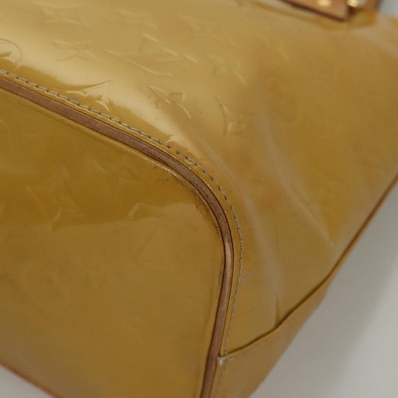 LOUIS VUITTON Monogram Vernis Houston Hand Bag Beige M91004 LV Auth 116941