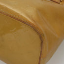LOUIS VUITTON Monogram Vernis Houston Hand Bag Beige M91004 LV Auth 116941-18