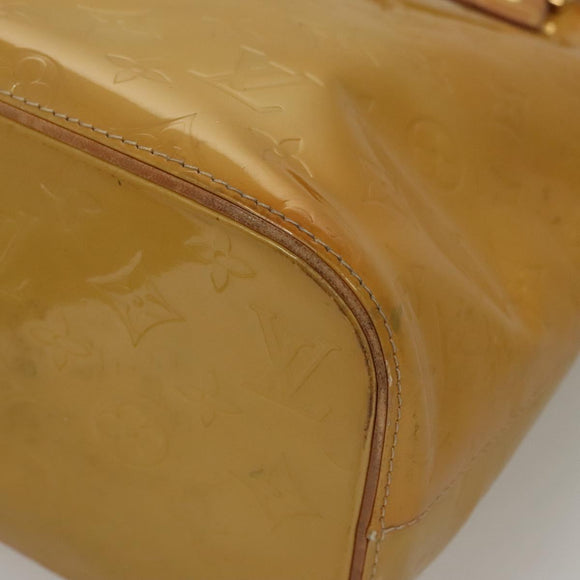 LOUIS VUITTON Monogram Vernis Houston Hand Bag Beige M91004 LV Auth 116941