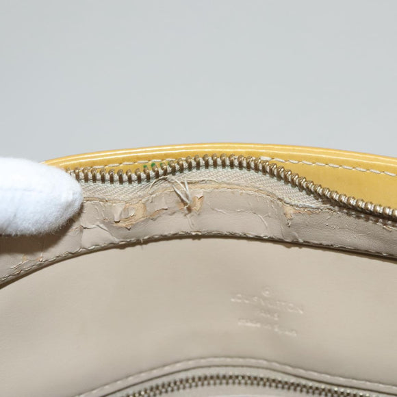 LOUIS VUITTON Monogram Vernis Houston Hand Bag Beige M91004 LV Auth 116941