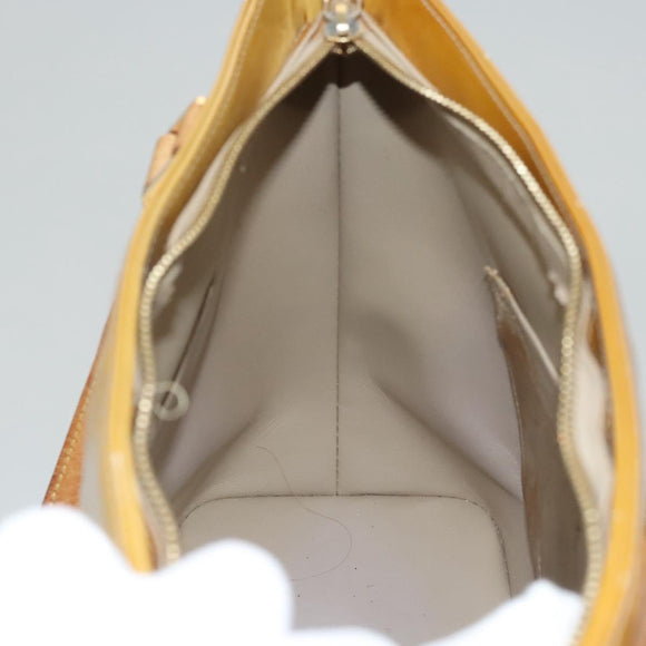 LOUIS VUITTON Monogram Vernis Houston Hand Bag Beige M91004 LV Auth 116941