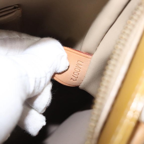 LOUIS VUITTON Monogram Vernis Houston Hand Bag Beige M91004 LV Auth 116941