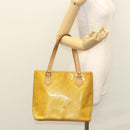 LOUIS VUITTON Monogram Vernis Houston Hand Bag Beige M91004 LV Auth 116941-27