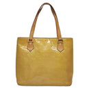 LOUIS VUITTON Monogram Vernis Houston Hand Bag Beige M91004 LV Auth 116941-2