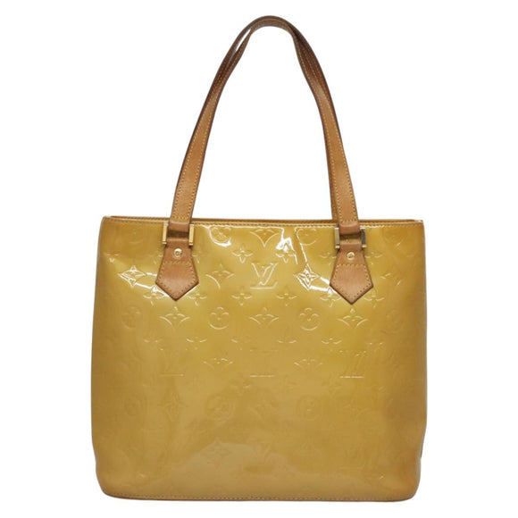 LOUIS VUITTON Monogram Vernis Houston Hand Bag Beige M91004 LV Auth 116941