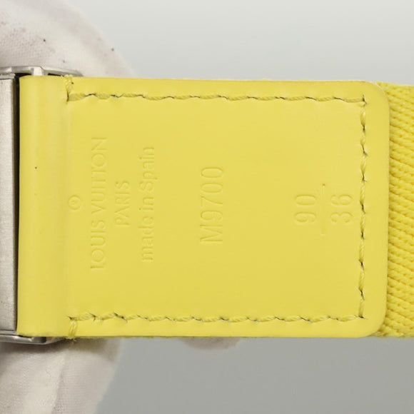 LOUIS VUITTON Ceinture Bengal Belt Cotton 42.1"" Yellow M9700 LV Auth 116992