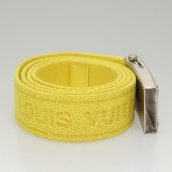 LOUIS VUITTON Ceinture Bengal Belt Cotton 42.1"" Yellow M9700 LV Auth 116992
