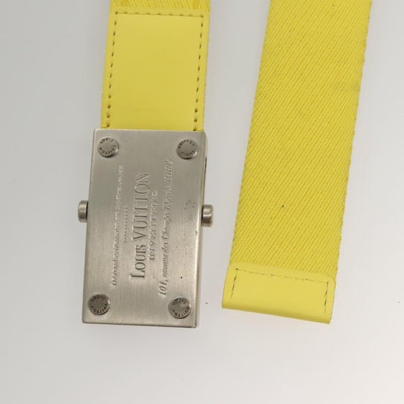 LOUIS VUITTON Ceinture Bengal Belt Cotton 42.1"" Yellow M9700 LV Auth 116992