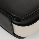 PRADA Shoulder Bag Leather Black White Auth 117019V-17