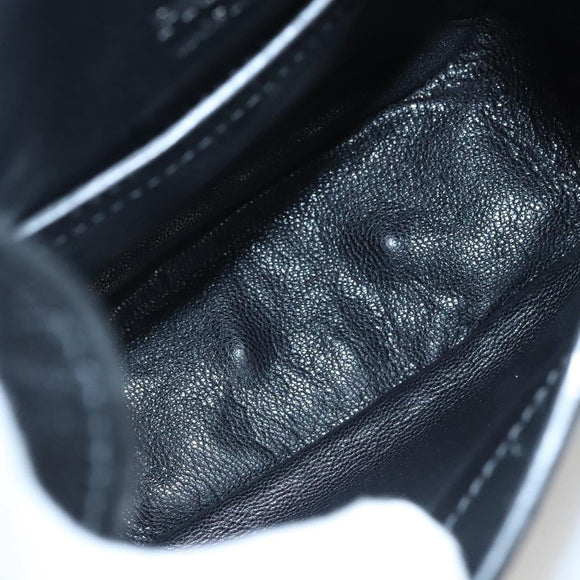 PRADA Shoulder Bag Leather Black White Auth 117019V