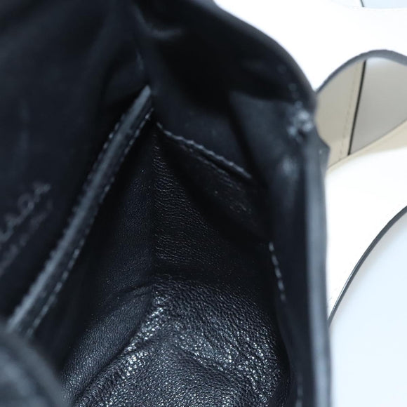 PRADA Shoulder Bag Leather Black White Auth 117019V