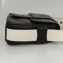 PRADA Shoulder Bag Leather Black White Auth 117019V-3