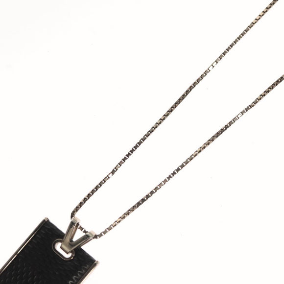 LOUIS VUITTON Damier Graphite Pandantif Soho Necklace M66023 LV Auth 117027