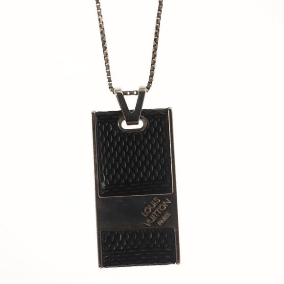 LOUIS VUITTON Damier Graphite Pandantif Soho Necklace M66023 LV Auth 117027