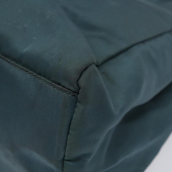 PRADA Hand Bag Nylon Blue Silver Auth 117028