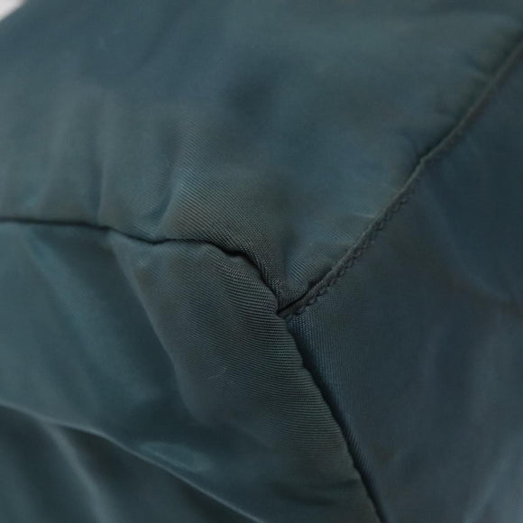 PRADA Hand Bag Nylon Blue Silver Auth 117028