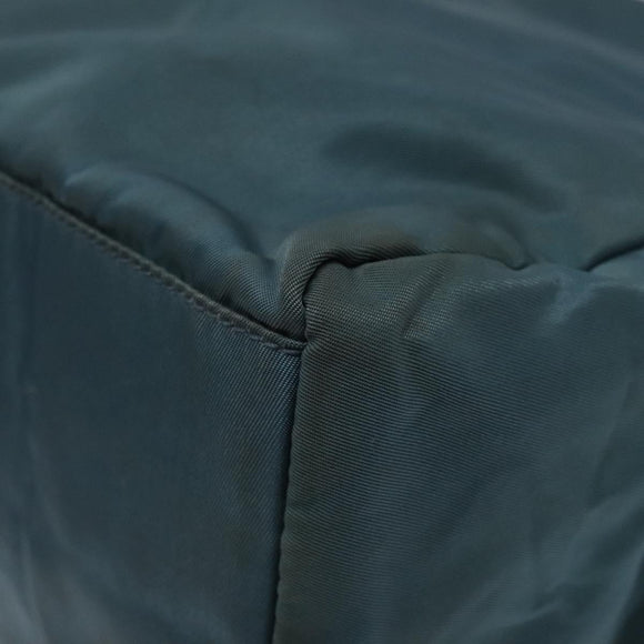 PRADA Hand Bag Nylon Blue Silver Auth 117028