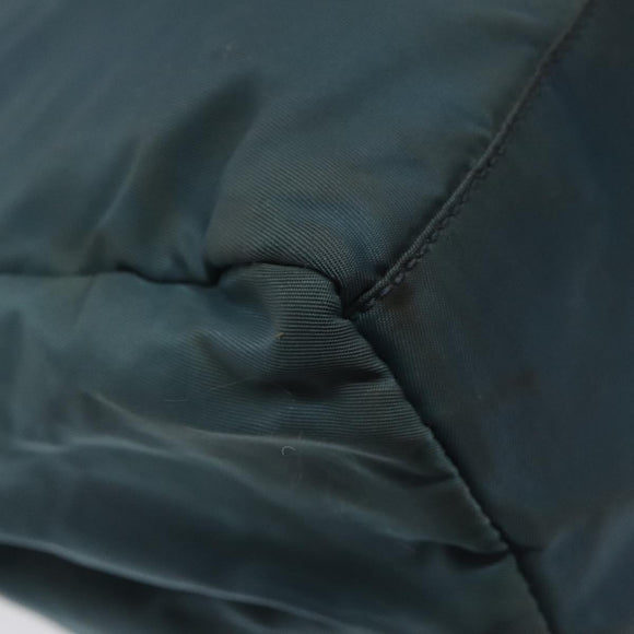 PRADA Hand Bag Nylon Blue Silver Auth 117028