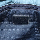 PRADA Hand Bag Nylon Blue Silver Auth 117028-18