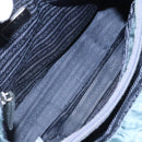 PRADA Hand Bag Nylon Blue Silver Auth 117028-10