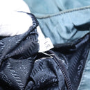 PRADA Hand Bag Nylon Blue Silver Auth 117028-12