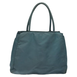 PRADA Hand Bag Nylon Blue Silver Auth 117028 - 0