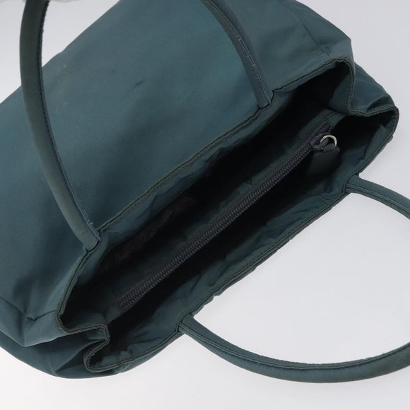 PRADA Hand Bag Nylon Blue Silver Auth 117028
