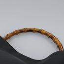GUCCI Bamboo Hand Bag Leather 2way Black Gold 001 1781 1577 0 Auth 117029-8