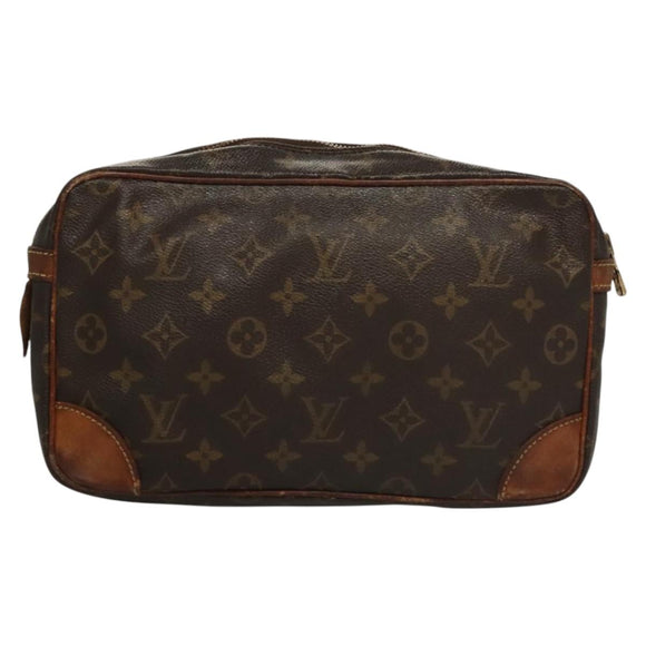LOUIS VUITTON Monogram Compiegne 28 Clutch Bag M51845 LV Auth 117052