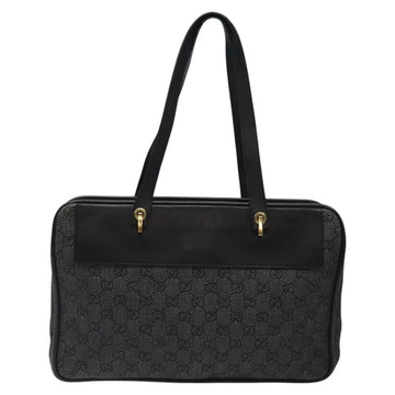 GUCCI GG Canvas Shoulder Bag Black Gold 92730 Auth 117062 - 0