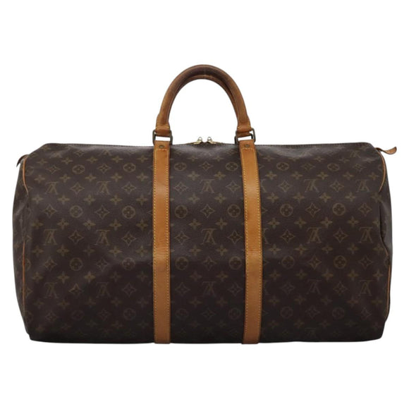 LOUIS VUITTON Monogram Keepall 55 Boston Bag M41424 LV Auth 117095
