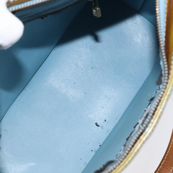 LOUIS VUITTON Monogram Vernis Houston Hand Bag Baby Blue M91005 LV Auth 117101