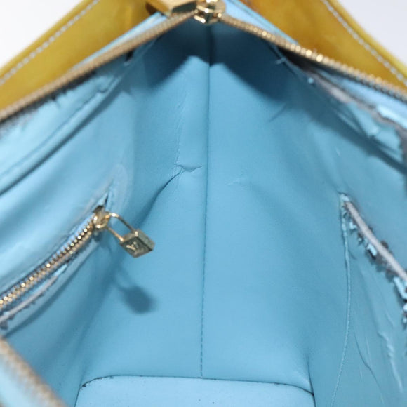 LOUIS VUITTON Monogram Vernis Houston Hand Bag Baby Blue M91005 LV Auth 117101