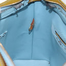 LOUIS VUITTON Monogram Vernis Houston Hand Bag Baby Blue M91005 LV Auth 117101-22