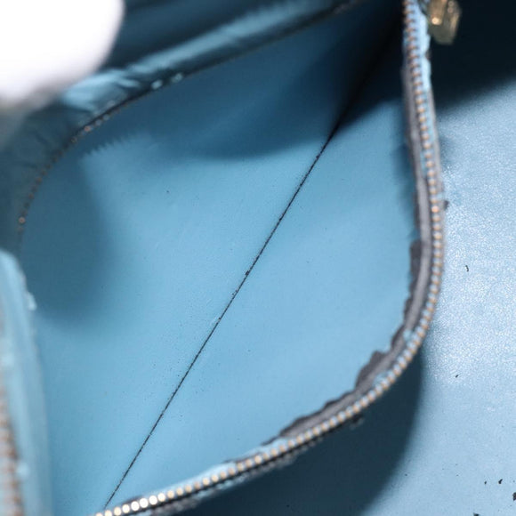 LOUIS VUITTON Monogram Vernis Houston Hand Bag Baby Blue M91005 LV Auth 117101