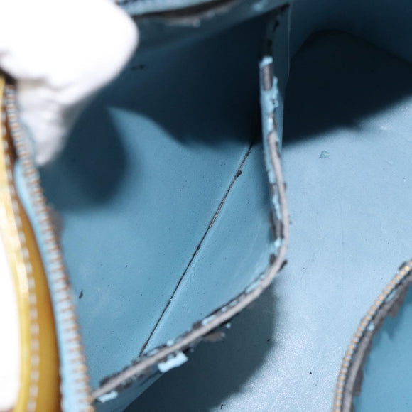 LOUIS VUITTON Monogram Vernis Houston Hand Bag Baby Blue M91005 LV Auth 117101