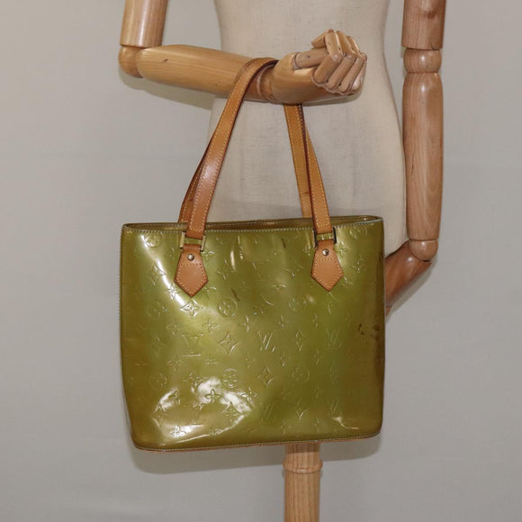 LOUIS VUITTON Monogram Vernis Houston Hand Bag Baby Blue M91005 LV Auth 117101