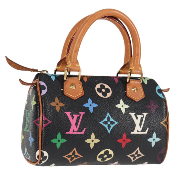 LOUIS VUITTON Monogram Multicolor Mini Speedy Bag Black M92644 LV Auth 117107AM