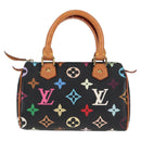 LOUIS VUITTON Monogram Multicolor Mini Speedy Bag Black M92644 LV Auth 117107AM-13