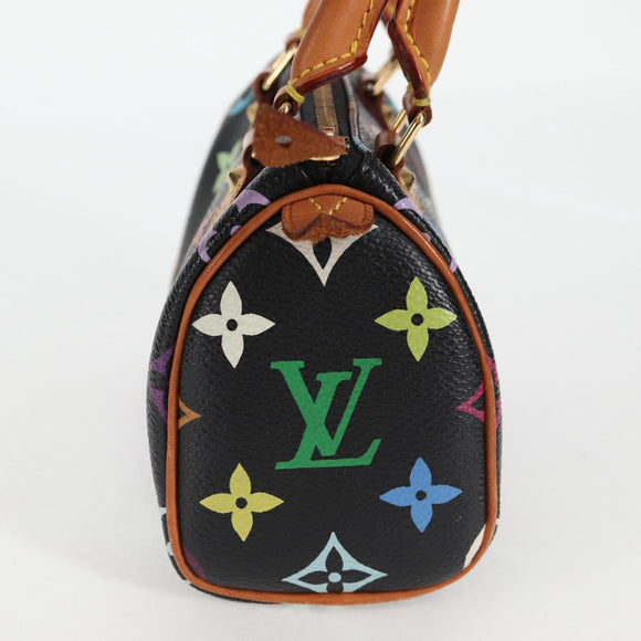 LOUIS VUITTON Monogram Multicolor Mini Speedy Bag Black M92644 LV Auth 117107AM