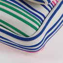 CHANEL Chain Shoulder Bag Canvas White Multicolor CC Auth 117109AM-17