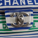 CHANEL Chain Shoulder Bag Canvas White Multicolor CC Auth 117109AM-20