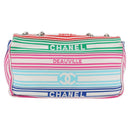 CHANEL Chain Shoulder Bag Canvas White Multicolor CC Auth 117109AM-2