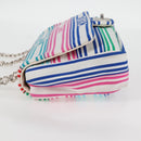 CHANEL Chain Shoulder Bag Canvas White Multicolor CC Auth 117109AM-3